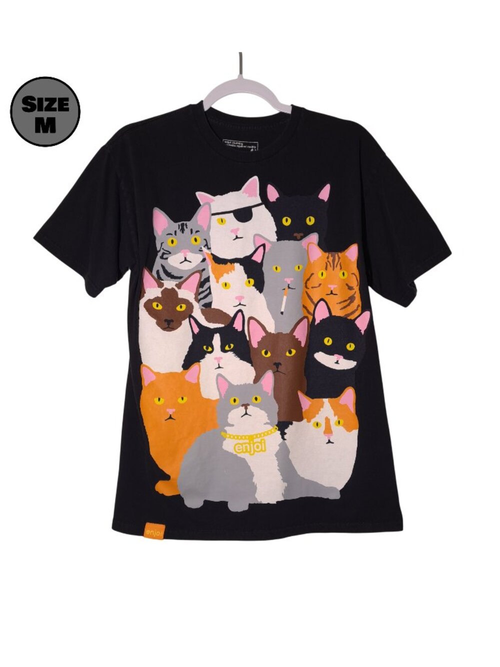 Enjoi: Cat Collage USED Shirt (M, Black, Skateboarding)